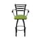 Holland Bar Stool Co Jackie with Arms 25 in. Swivel Counter Stool with Black Wrinkle Finish and Canter Kiwi Green Seat 415 - alternate 8